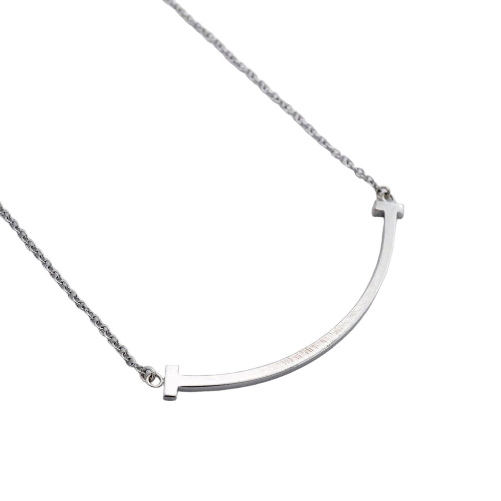 Tiffany & Co Necklace T Smile Small 18k White Gold — view 2