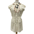 Louis Vuitton Dress Cotton Beige Black Red Scarf Safari Shirt Logo