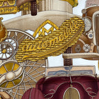 Hermes Scarf Silk Carre 90 L'elegance Et le Confort en Automobile Comfort Brown — view 6