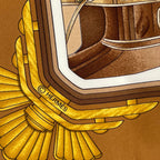 Hermes Scarf Silk Carre 90 L'elegance Et le Confort en Automobile Comfort Brown — view 9