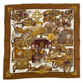 Hermes Scarf Silk Carre 90 L'elegance Et le Confort en Automobile Comfort Brown