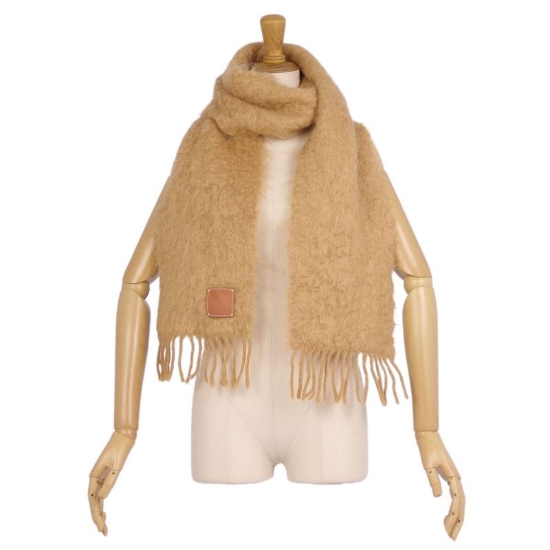 Loewe Scarf Shawl Fringe Mohair Wool Lady — view 6
