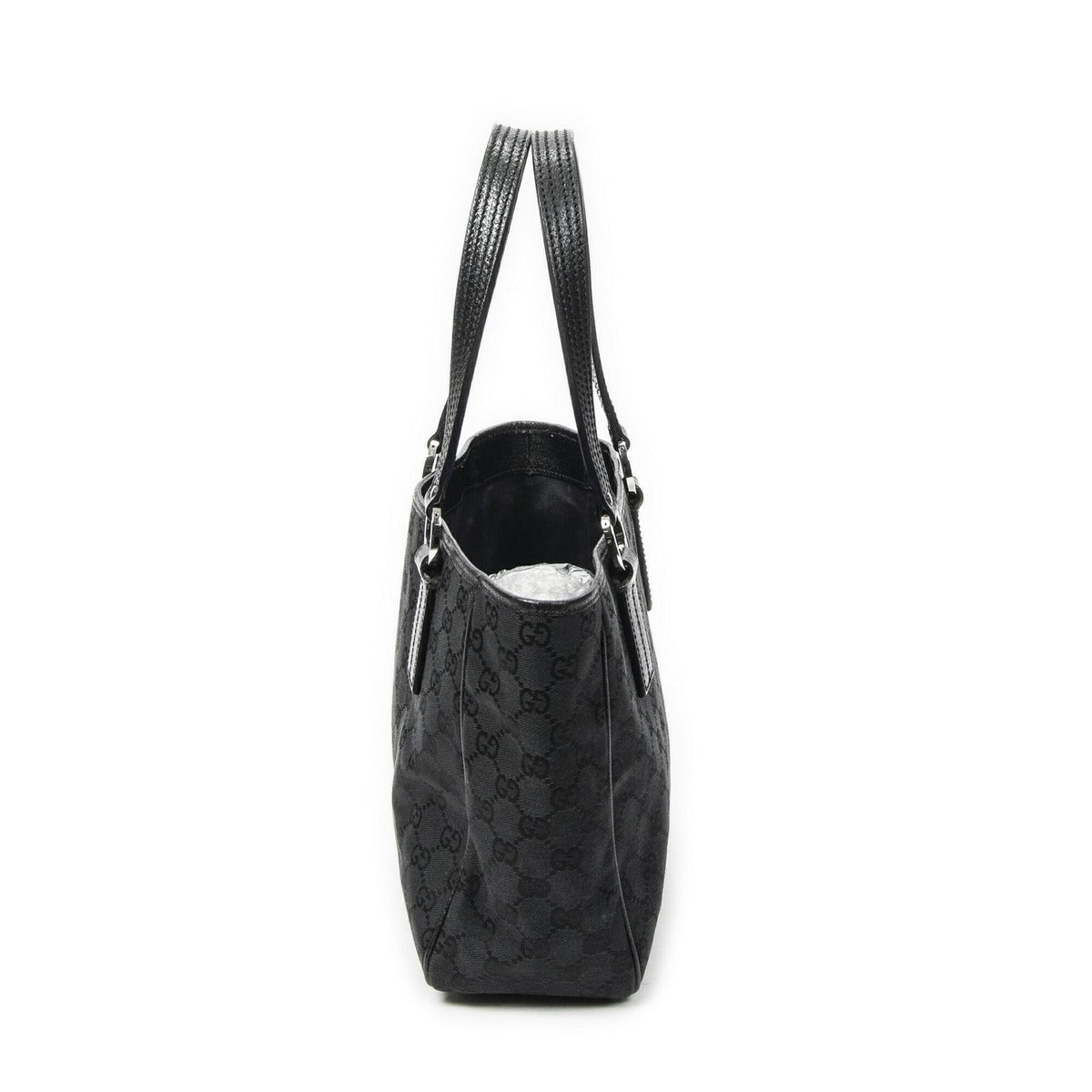 Gucci Small Shoulder Tote Black GG Canvas — view 3