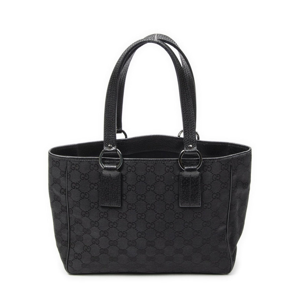Gucci Small Shoulder Tote Black GG Canvas — view 5