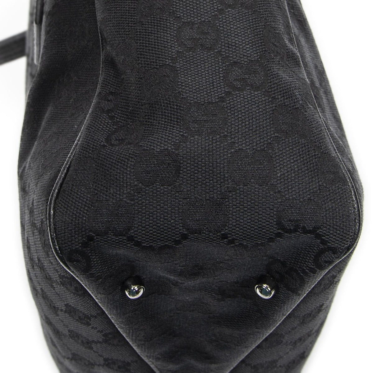 Gucci Small Shoulder Tote Black GG Canvas — view 7
