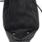 Gucci Small Shoulder Tote Black GG Canvas — view 8