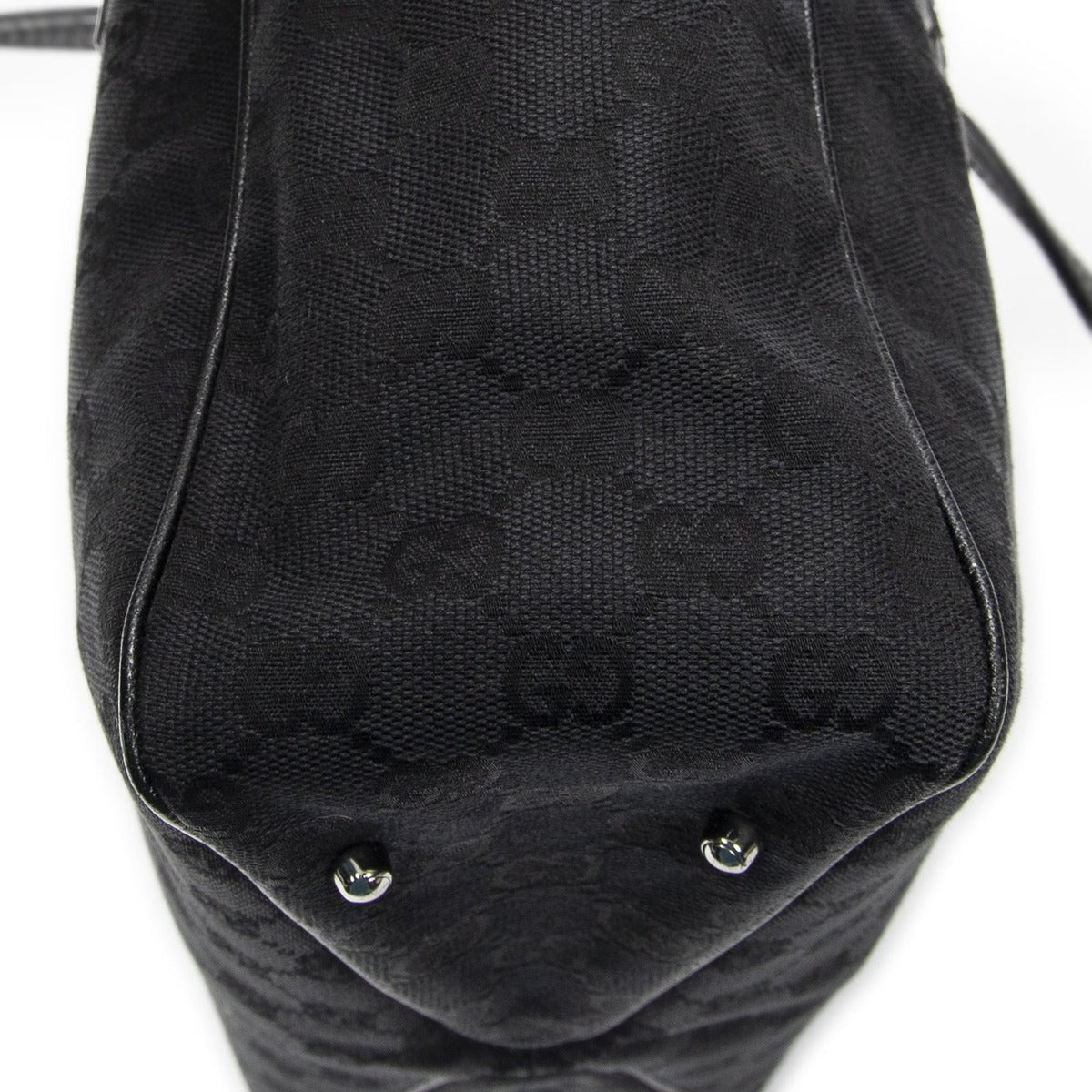 Gucci Small Shoulder Tote Black GG Canvas — view 8