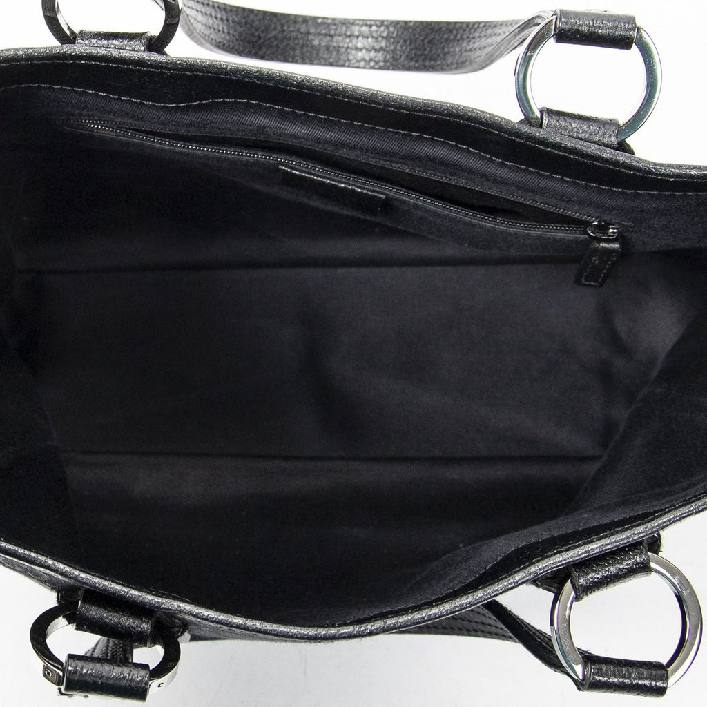 Gucci Small Shoulder Tote Black GG Canvas — view 9