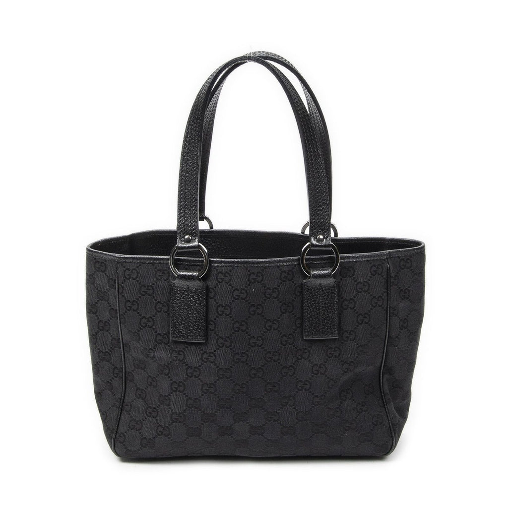 Gucci Small Shoulder Tote Black GG Canvas