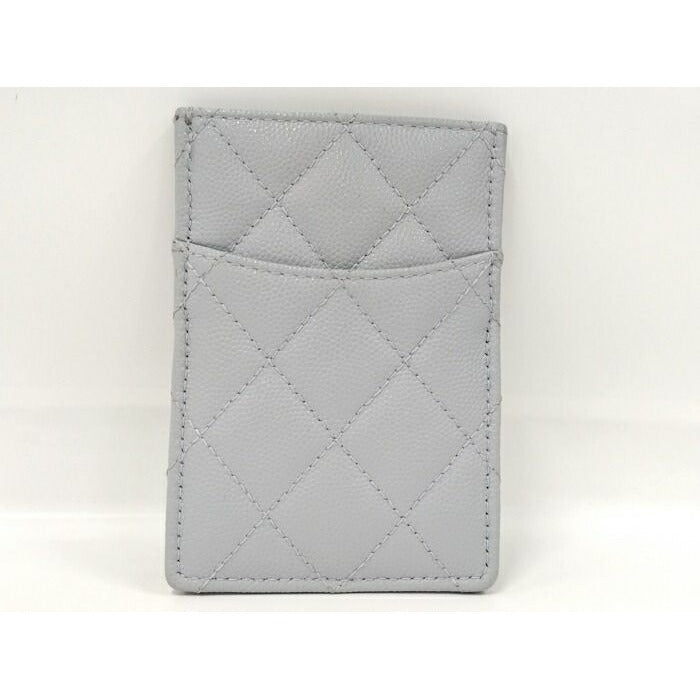 Chanel Card Case Coco Marc Caviar Leather Ice Blue Ap3835 — view 2