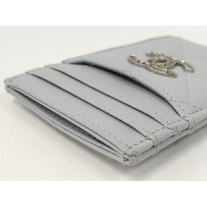 Chanel Card Case Coco Marc Caviar Leather Ice Blue Ap3835 — view 3