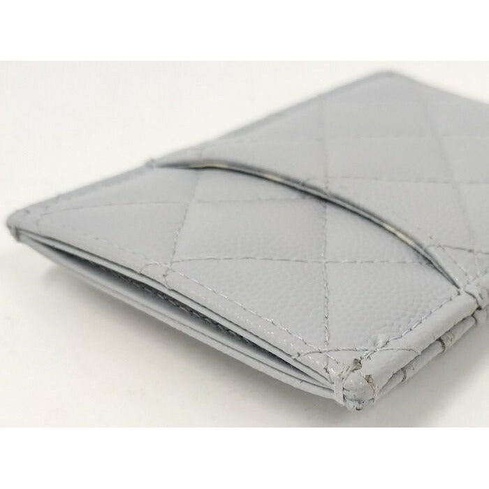 Chanel Card Case Coco Marc Caviar Leather Ice Blue Ap3835 — view 5