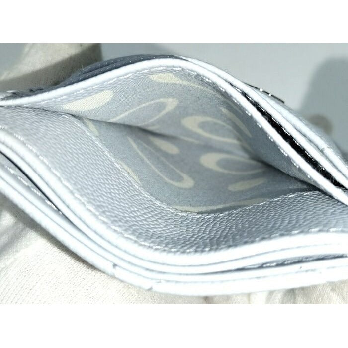 Chanel Card Case Coco Marc Caviar Leather Ice Blue Ap3835 — view 8