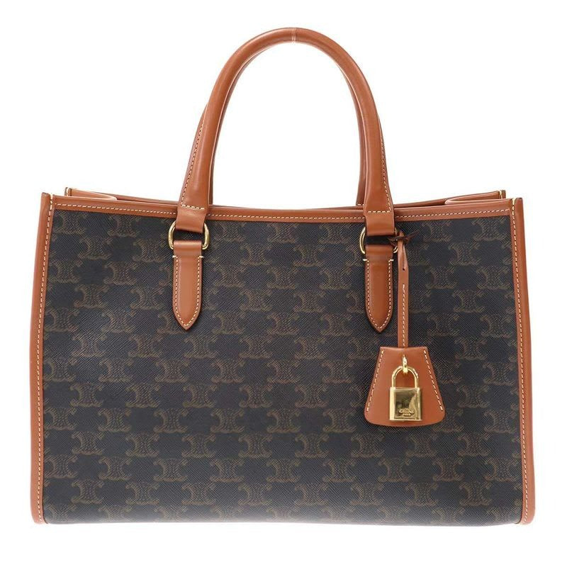 Celine Horizontal Cabas Mini Triomphe Canvas & Calfskin Brown