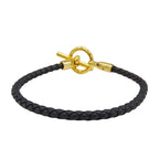 Hermes Bracelet Leather Glenan Black Gold Hardware Size — view 4