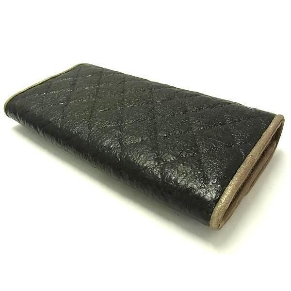 Chanel Wallet Quilted Black Leather And Vinyl Foldable Long — view 3
