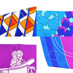 Hermes Maxi Twilly Exlibris Purple Blue Orange Silk Scarf — view 9