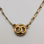 Chanel Gold CC Logo Necklace Vintage