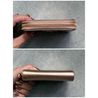 Prada Round Zipper Coin Case Card Viteromove Saffiano Pink Gold Box — view 2