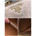 Prada Round Zipper Coin Case Card Viteromove Saffiano Pink Gold Box — view 4