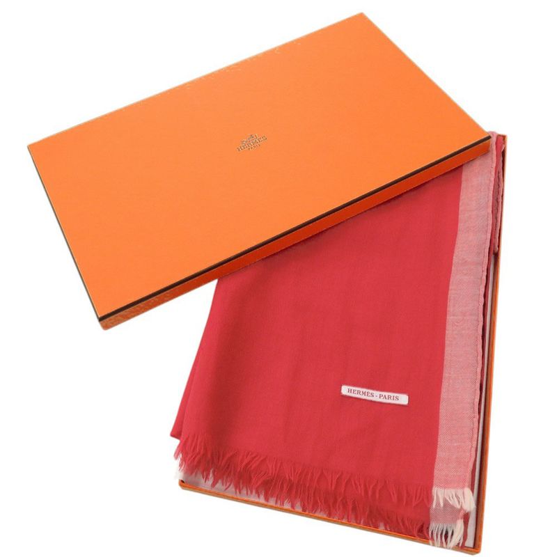 Hermes Cashmere Red Stole 0454 — view 2