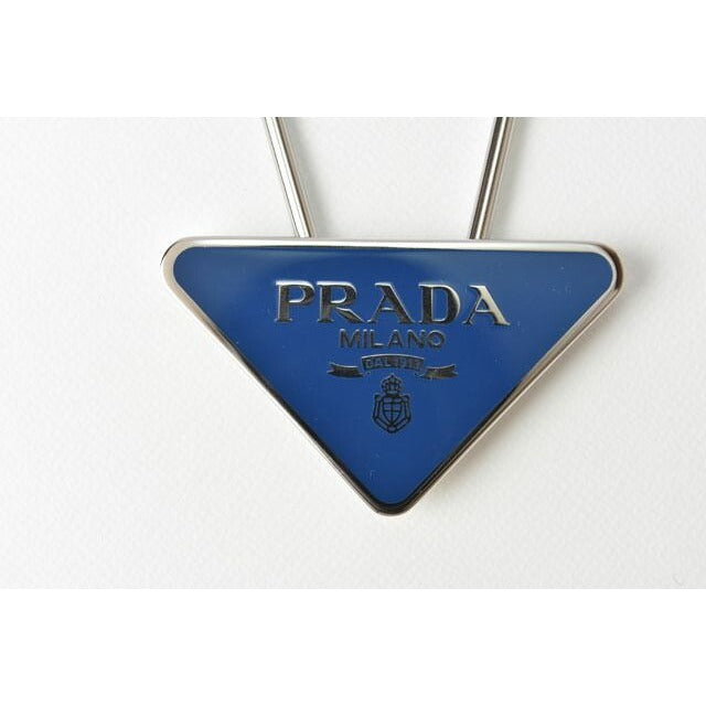 Prada Key Ring Holder Charm Triangle Cobalt Silver 1 Ps395 — view 3