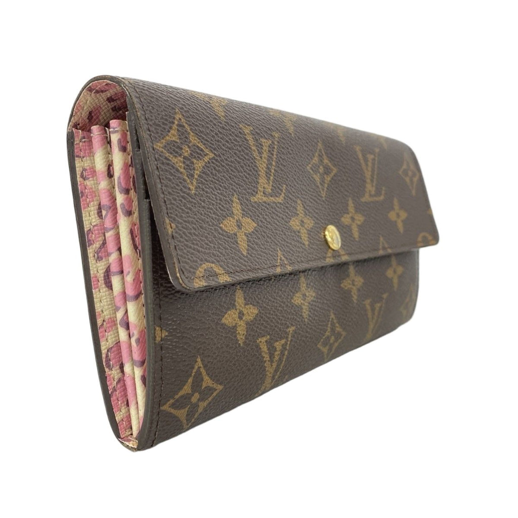 Louis Vuitton Wallet Monogram Leopard Collection Portefeuille Sarah Brown Pink — view 2