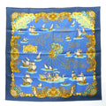 Hermes 90 Voiles De Lumiere Sailing Ship Of Light Blue Silk Scarf Box