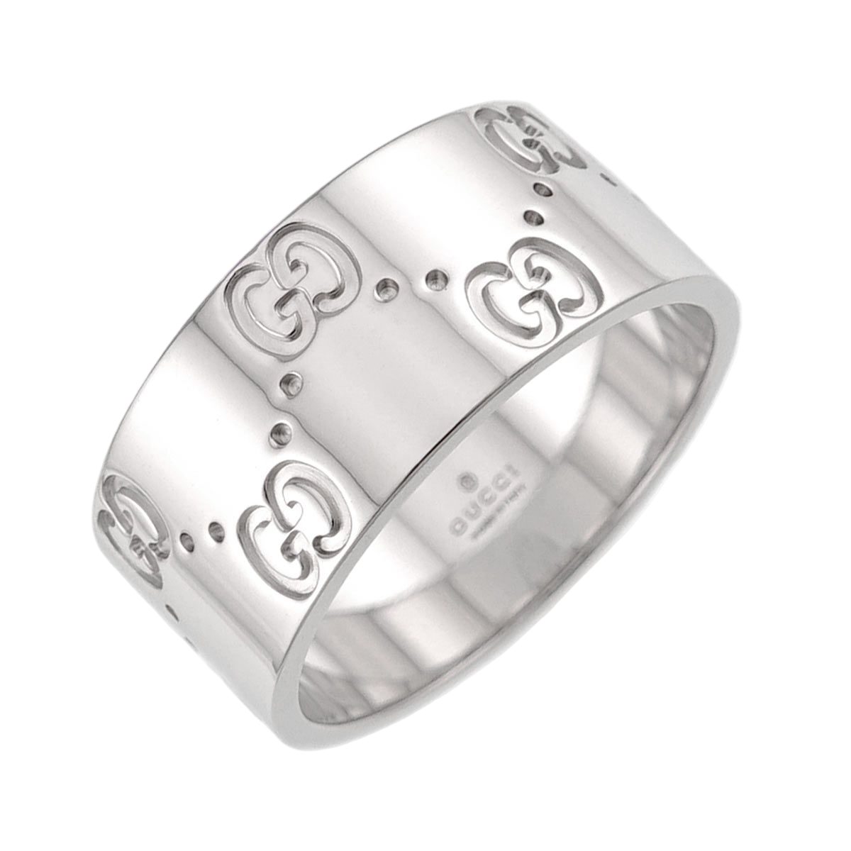 Gucci Icon Wide Ring 18k WG White Gold 750