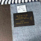 Louis Vuitton Muffler-v Logo Wool Cashmere Gray Scarf — view 3