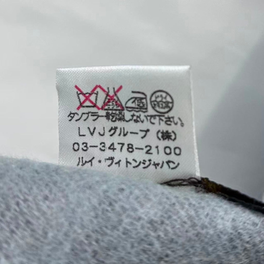 Louis Vuitton Muffler-v Logo Wool Cashmere Gray Scarf — view 4