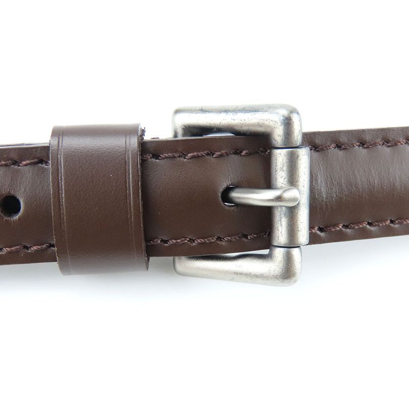 Louis Vuitton Shoulder Strap Leather Brown Adjustable Matte Silver Hardware — view 4
