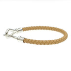 Hermes Jumbo Bracelet Braided Biscuit Silver Hardware Leather — view 5