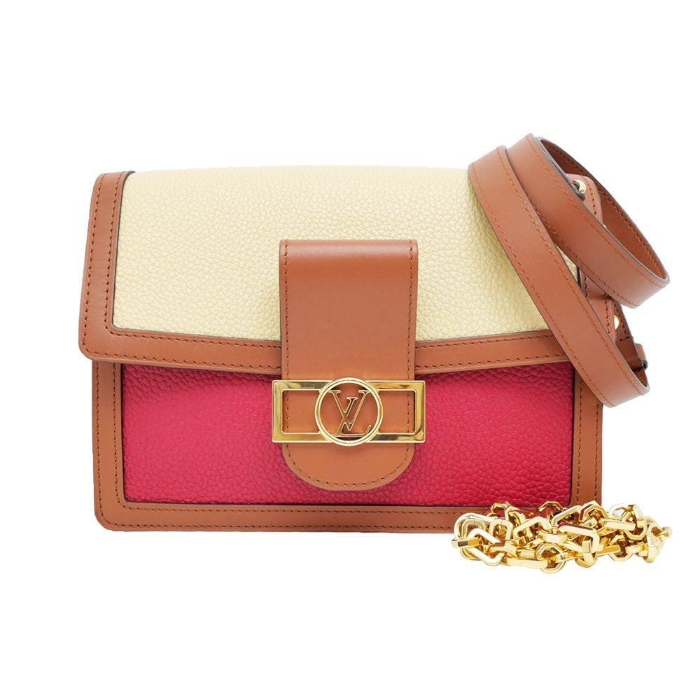 Louis Vuitton Dauphine MM Panama Scarlet Shoulder Bag Taurillon Leather