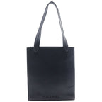 Chanel Logo Caviar Leather Black Tote
