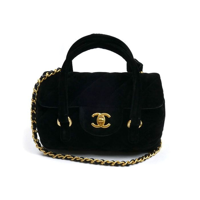 Chanel Velvet Mini Beau Ring 2024 VIP Christmas 2 way Shoulder Bag Black