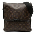 Louis Vuitton Monogram Macassar Bus MM Crossbody Shoulder Bag Brown Leather