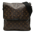 Louis Vuitton Monogram Macassar Bus MM Crossbody Shoulder Bag Brown Leather
