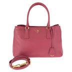 Prada Saffiano Galleria 2-Way Pink Gold Leather Shoulder Bag