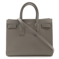 Saint Laurent Paris YSL Sac Dojour Small Handbag 2-Way Shoulder Leather Gray
