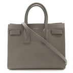 Saint Laurent Paris YSL Sac Dojour Small Handbag 2-Way Shoulder Leather Gray