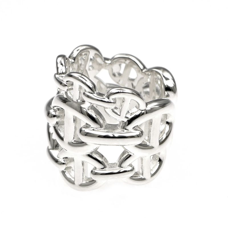 Hermes Chaine D'ancre GM Ring Size 46 AG 925 Silver — view 5