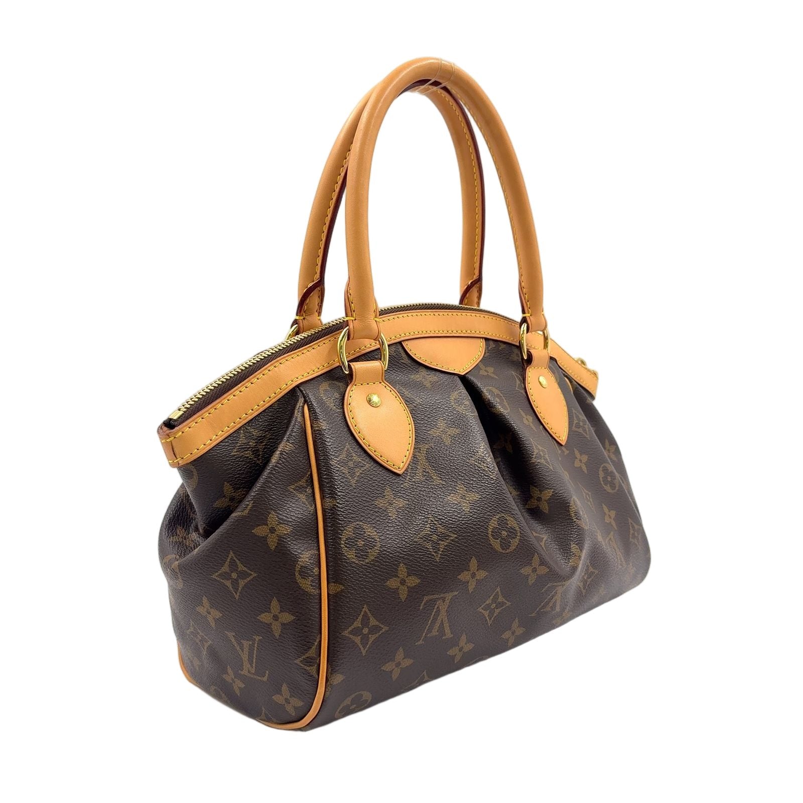 Louis Vuitton Tivoli PM Monogram Leather Brown Handbag Gold — view 2