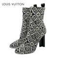 Louis Vuitton Silhouette Line Monogram Boots Short Shoes Fabric Black