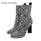 Louis Vuitton Silhouette Line Monogram Boots Short Shoes Fabric Black
