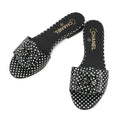 Chanel Sandals CC Logo Camellia Dot Lambskin 38c Shoes Mule Black White