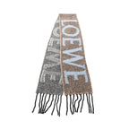 Loewe Scarf Wool Brown Gray Multicolor — view 2