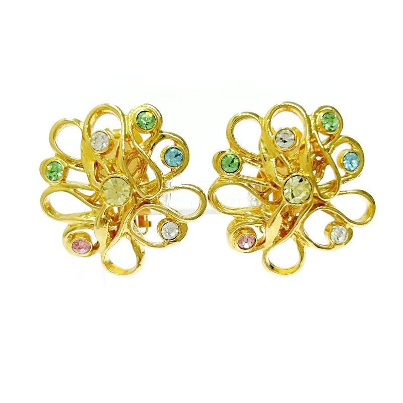 Yves Saint Laurent GP Rhinestone Flower Earrings — view 2