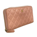 Chanel Wallet Quilted Lambskin Pink Gold — view 2