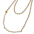 Chanel Vintage Long Necklace Metal Faux Pearl Rhinestone 184 cm
